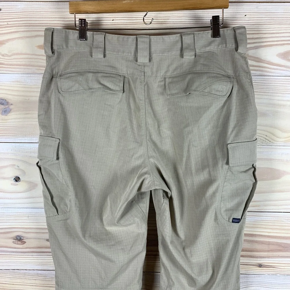 5.11 Tactical Series Cargo Pants Mens 36x32 Tan‎ Ripstop Multi-Pocket Workwear